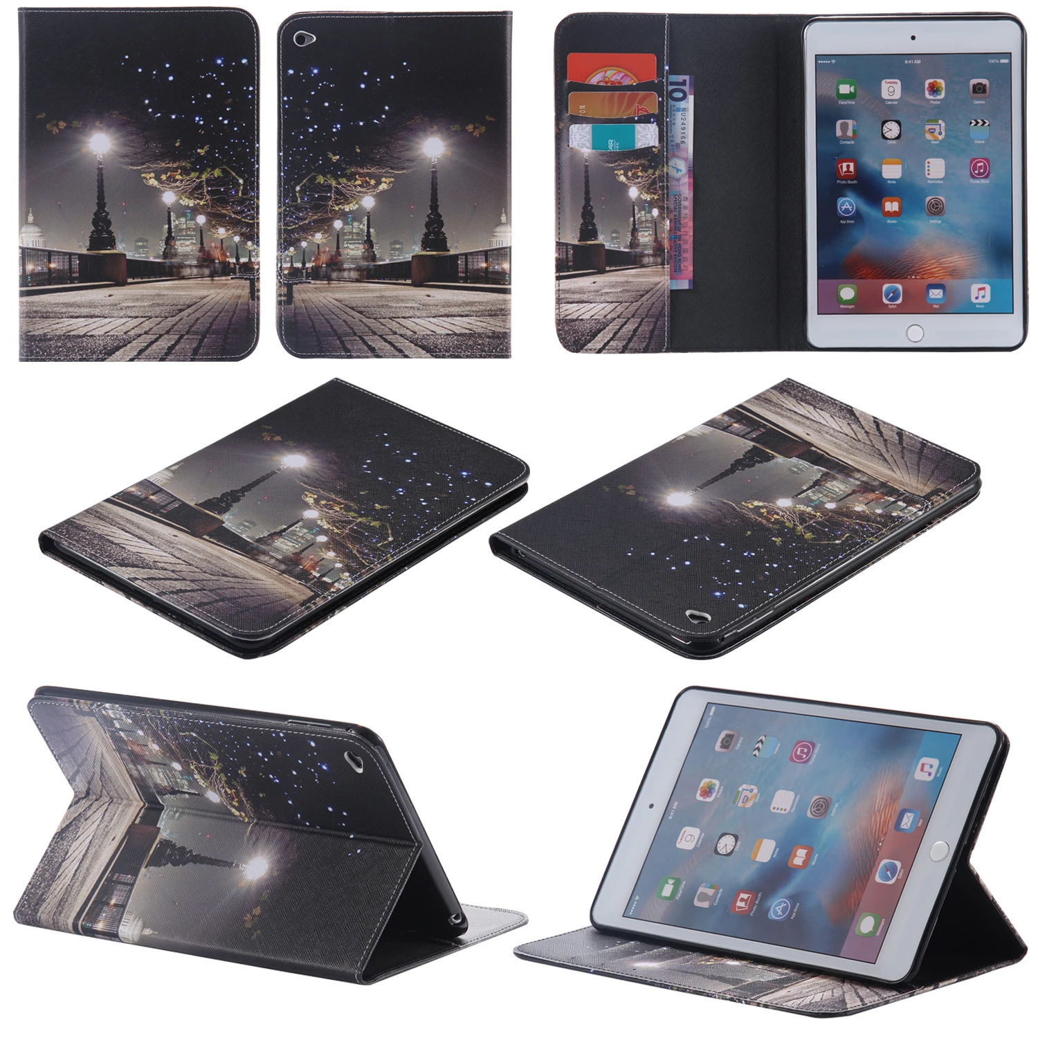 Для Apple iPad air 3 2 1 Эйфелева башня городской пейзаж искусственная кожа Подставка