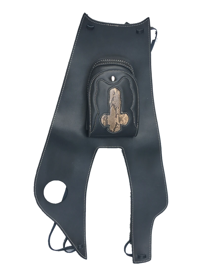 Black Leather Tank Cover Panel Pad Strap Bib Bra ForHonda Shadow 750 04-11 C2 C4 RC50 RC53 |