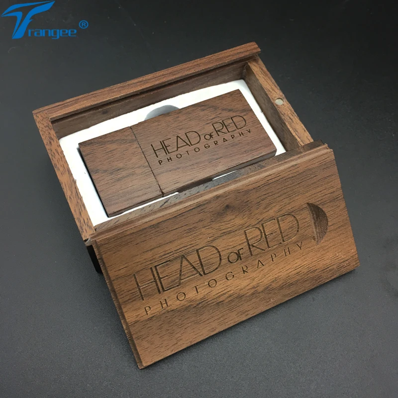 10 шт./лот Бесплатная гравировка логотипа на орехе USB флэш накопитель + деревянная