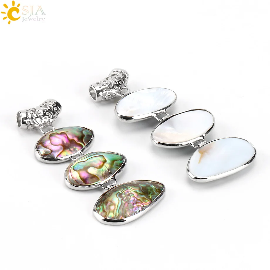 Ожерелье CSJA из Новой Зеландии ожерелье с 3 овальными бусинами натуральное сырье