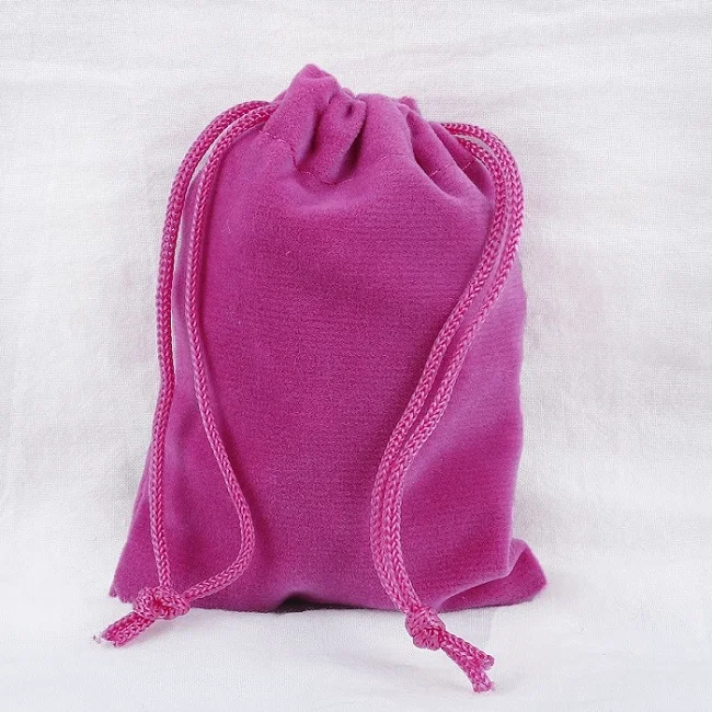 Fuchsia 10 шт./лот, цветные бархатные мешочки, ювелирный упаковочный мешочек для свадьбы Вечерние подарочные сумки для конфет на день рождения - Цвет: Fuchsia