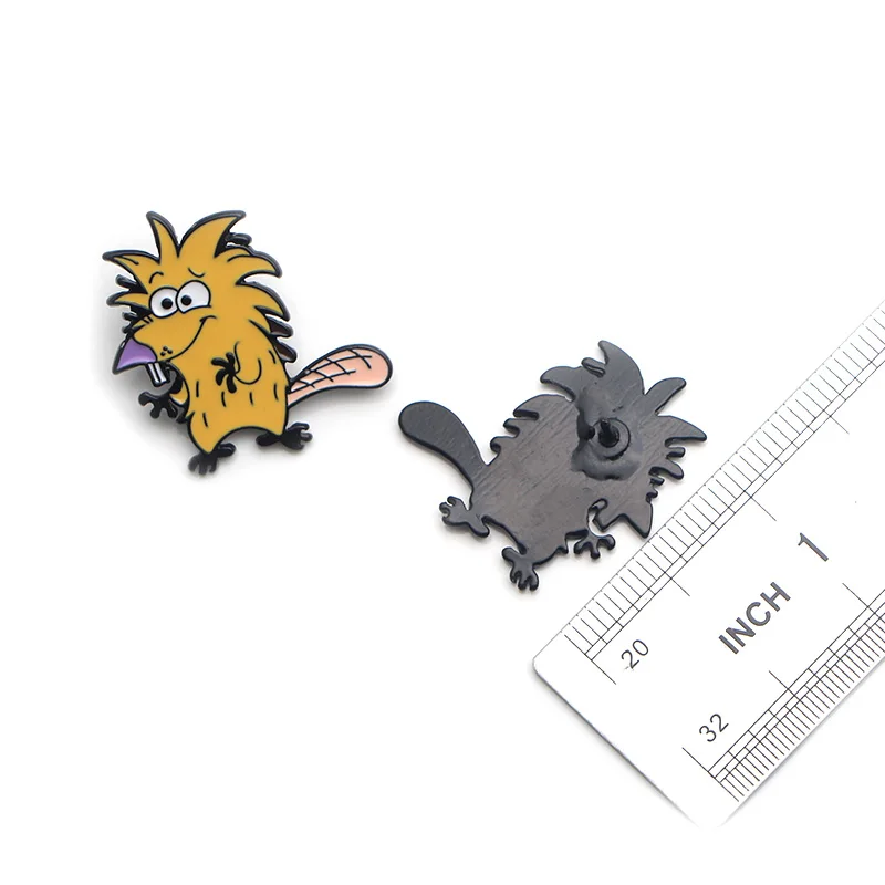 

DMLSKY 20pcs/lot Beaver Pins Animals Pins Enamel Pins Lapel Pin Backpack Bags Badge Clothing Decoration Gifts M3488