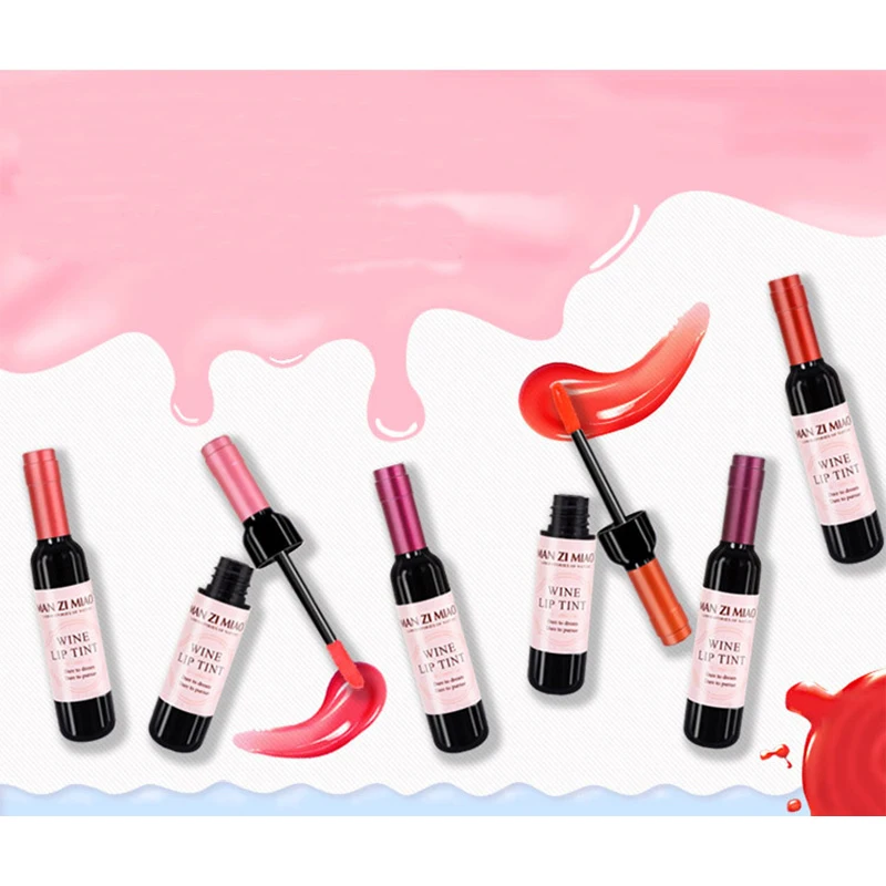 Модная бутылка для красного вина матовый блеск губ водонепроницаемый стойкий