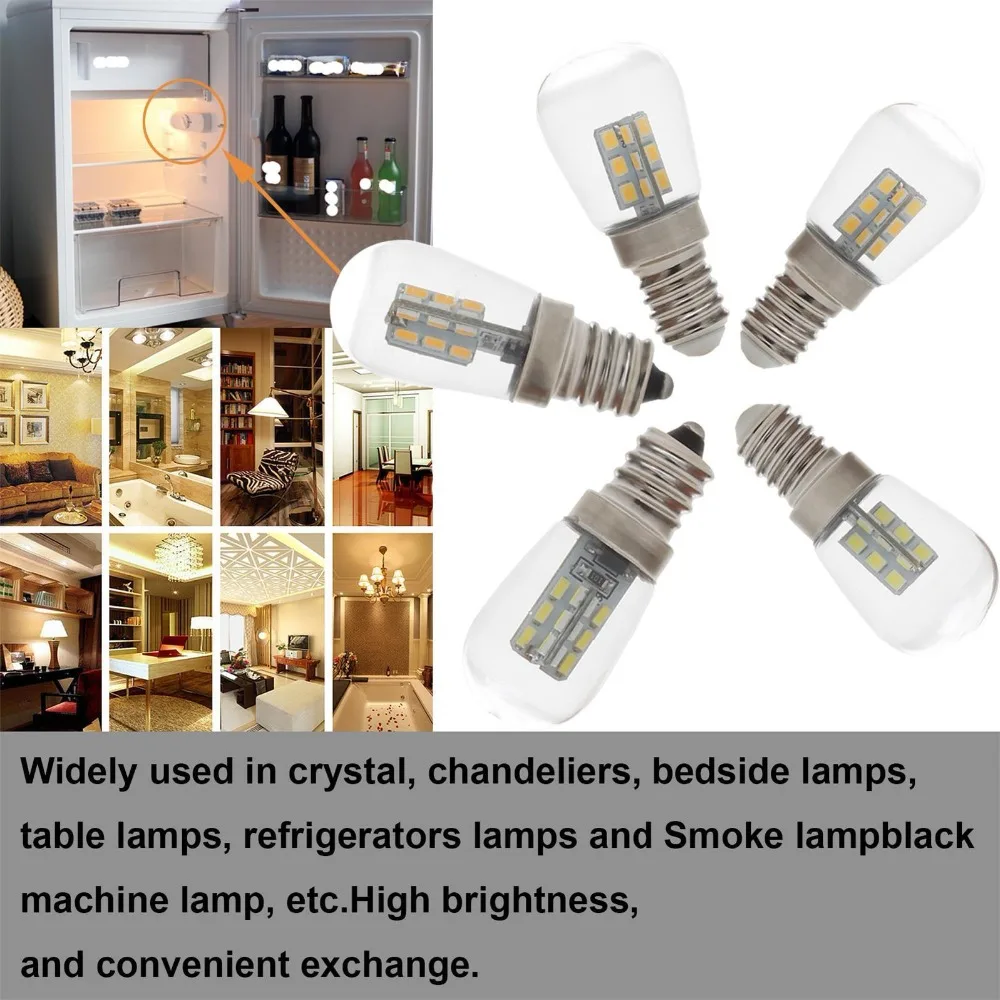 Светодиодный светильник E12 E14 2 Вт 3014 SMD 24 светодиодный высокая яркость стеклянная