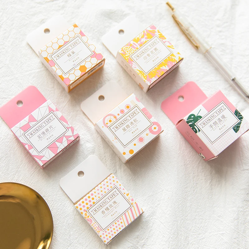 

Fresh Pink Gold Foil Washi Tape Set Diy Decorative Scrapbooking Sticker Planner Masking Adhesive Tape Label Drop Shipping
