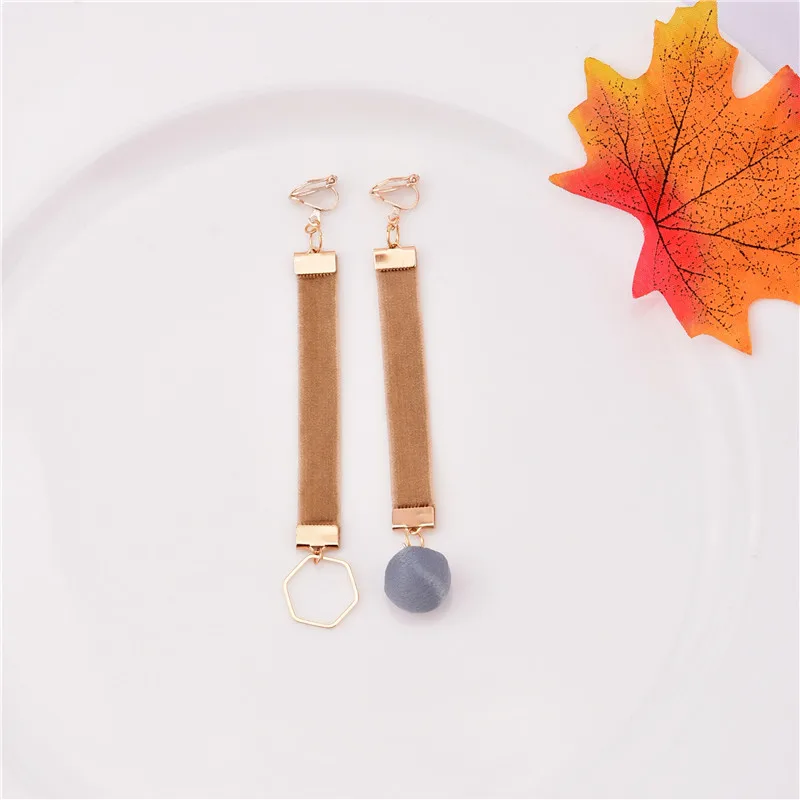 Персонализированные модные геометрические асимметричные серьги-клипсы с полым