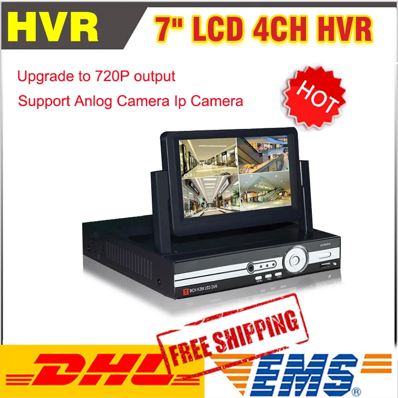 4 канальный 720P AHD 7 &quotLCD Гибридный HVR NVR CCTV DVR рекордер поддержка + аналоговый IP