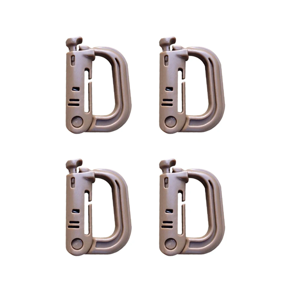 Brown Карабин D-ring Clip Molle лямки EDC прикрепить скобу Grimlock поход горный подъем открытый рюкзак Пряжка защелкивающийся замок лагерь - Цвет: Brown