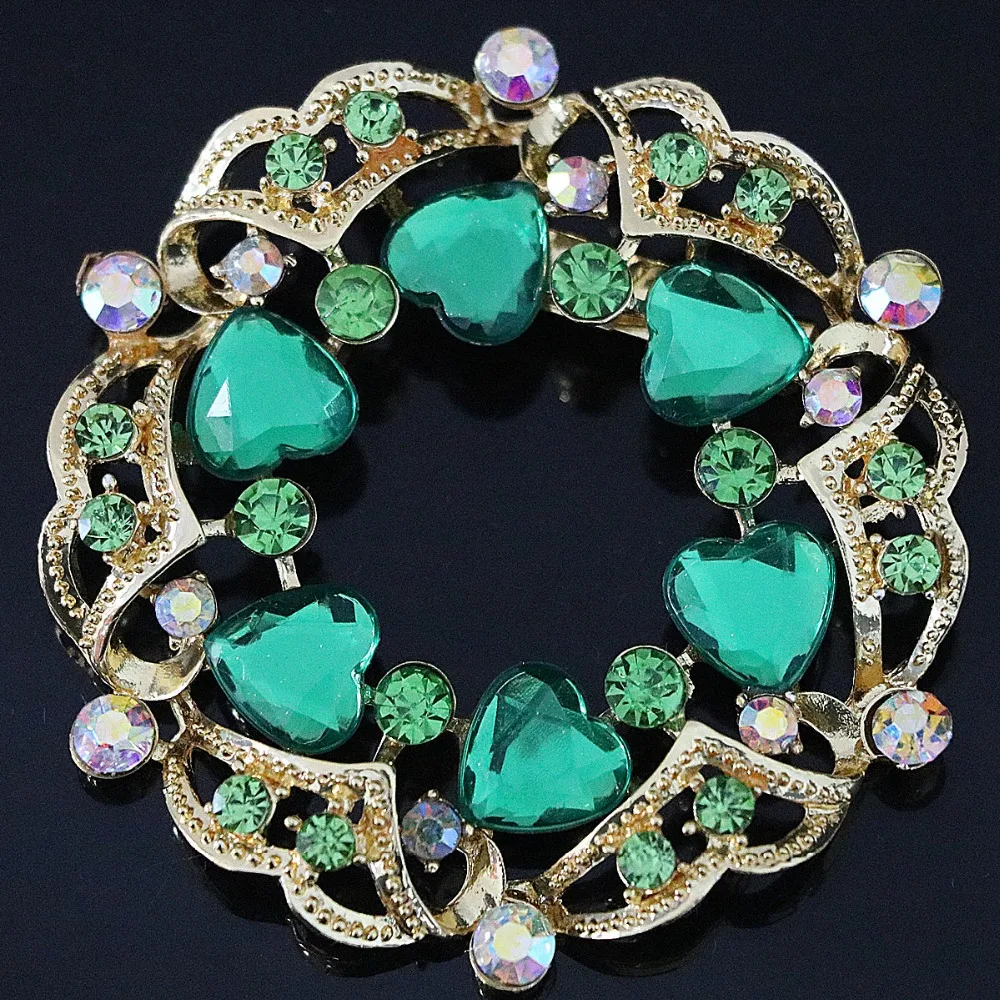 Новый полу-драгоценные Корейский большой круглый брошь для женщин красочные