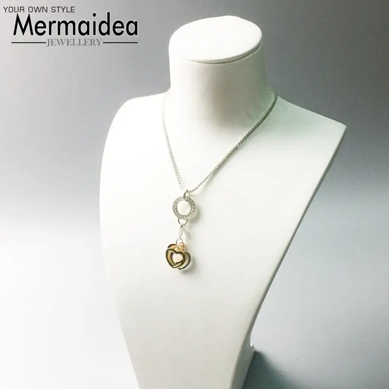 Simple Trendy silver plated Three Heart Pendant Charm Fashion Women Lovely Valentine Gift Fit Statement Necklace Jewelry | Украшения и