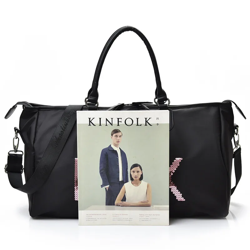 Черный розовый пайетки VS дорожная сумка Водонепроницаемый нейлон malas де viagem