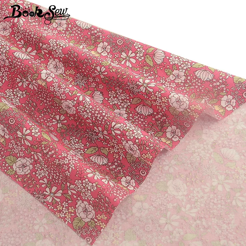 Booksew Flroal красный хлопок ткань платье швейная ткань ручной работы DIY простыня лоскутные одеяла Tissu дети тканевые шторы для дома