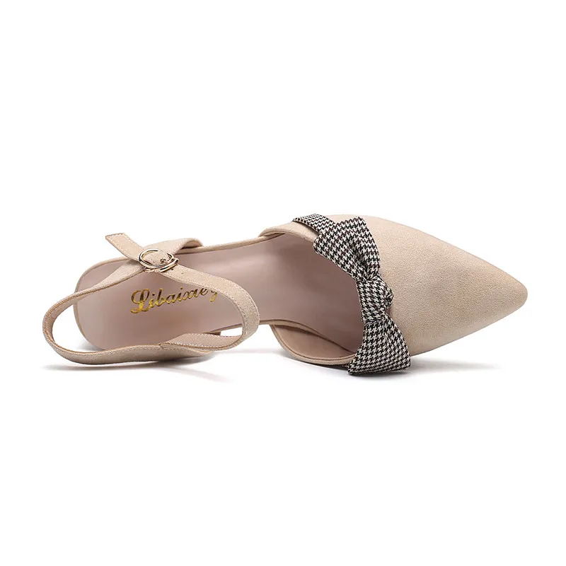 

2019 Summer new fashion shoes women sandals pointed toe with bowtie summer ladies mules elegant dress shoes