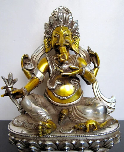 

005487 тибетская Буддийская бронза GANESHA INDISCHER GOTT статуя Будды