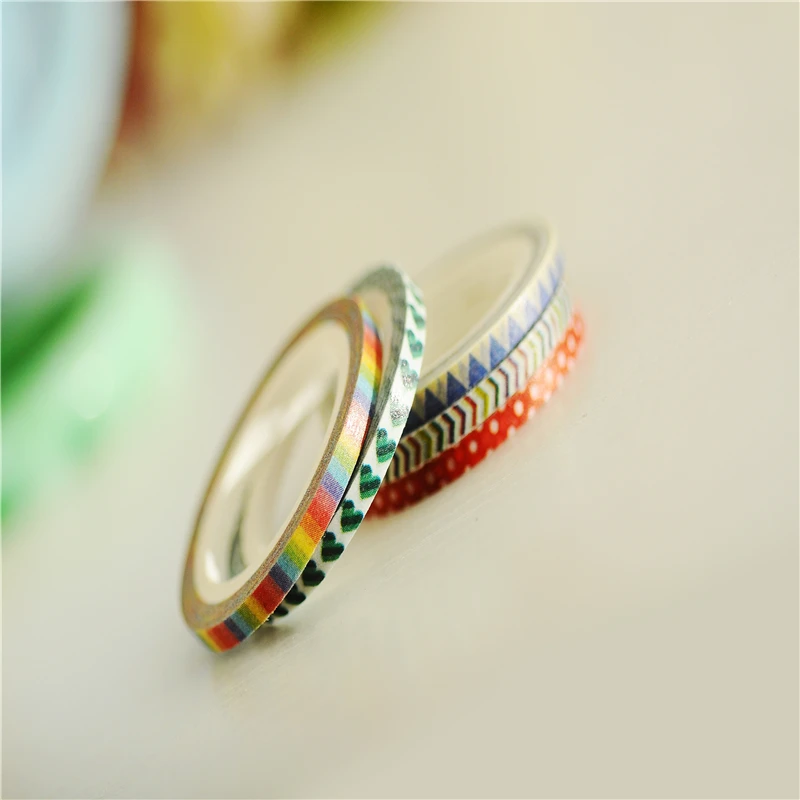 Клейкая лента для скрапбукинга AAGU 16 шт./лот 3 мм * 5 м|skinny washi tape|pattern tapewashi tape |