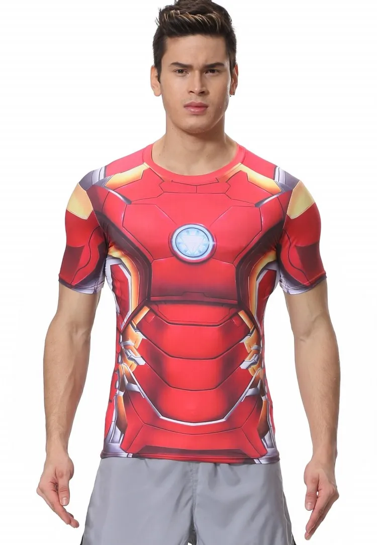 

Red Plume Man Iron Man Compression Fitness Sport T-shirt