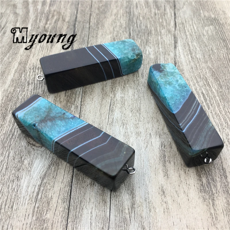 Подвески из агата Cuboid Banded полосатые Агаты подвески для самостоятельного