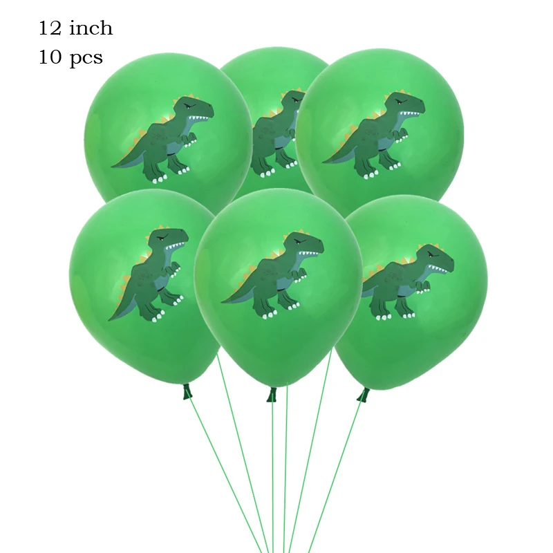 Leeiu Kids Happy Birthday Dinosaur Banner Garland Green Latex Balloons Jungle Party Decoration Baby Shower Supplies | Дом и сад