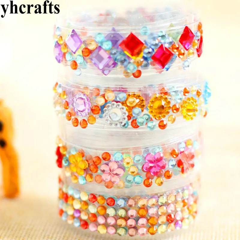 Cinta de diamante acr&iacute;lico para manualidades, kit de etiquetas extra&iacute;bles, juguetes de guarder&iacute;a, art&iacute;culos de actividades decorativas, 1 rollo por lote-1