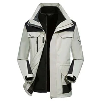 2 piece set autumn winter coat windbreaker liner detachable men casual fleece softshell jacket warm coat waterproof male clothes