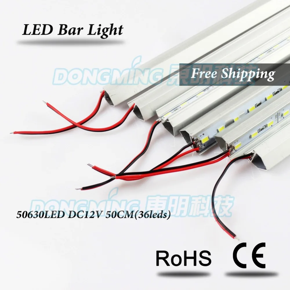 U/V алюминиевый профиль DC 12V LED Bar Light 50 см 36led s led luces strip 5630 для кухни шкафа кабинета