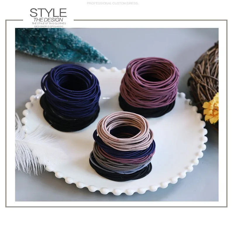 100 шт./лот нейлоновые резинки ярких цветов для девочек 3 см Детские Безопасные