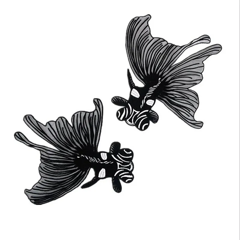 1 шт. вышитые нашивки с крупной рыбой аппликация для одежды аксессуары сделай сам