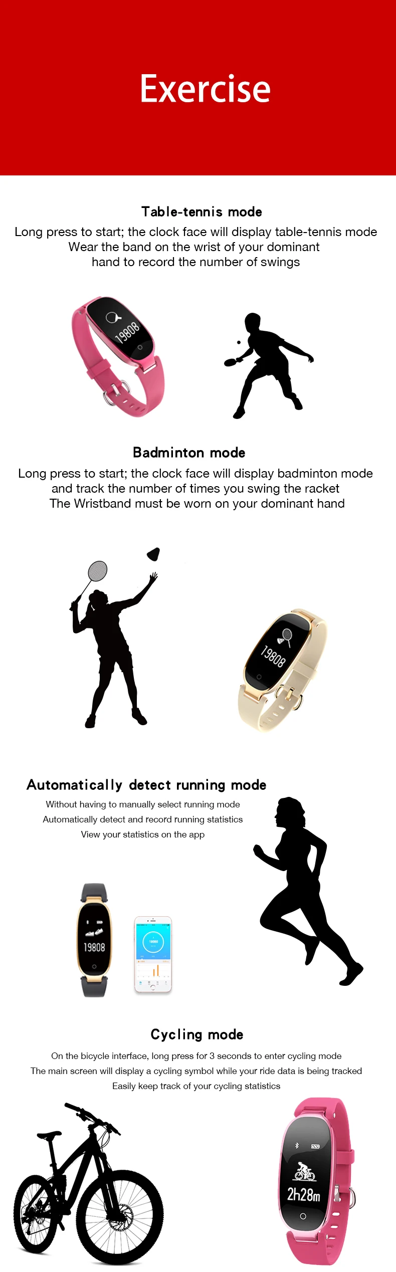 S3 Шагомер Смарт-часы для женщин Bluetooth водонепроницаемый женский браслет ремешок Smartwatch relogio inteligente для Android IOS