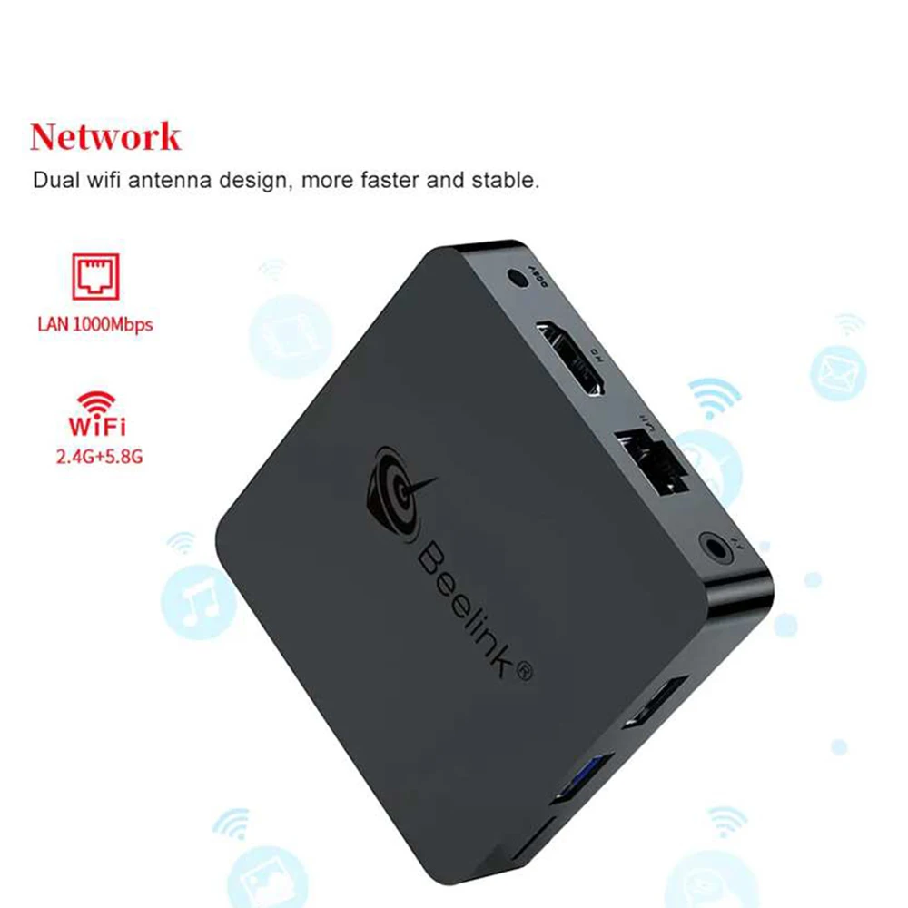 Beelink Gt1 мини Amlogic S905X2 1000M Android 8,1 5Gtv Box Wifi Bluetooth 4,0 4K медиаплеер с голосовым пультом дистанционного управления