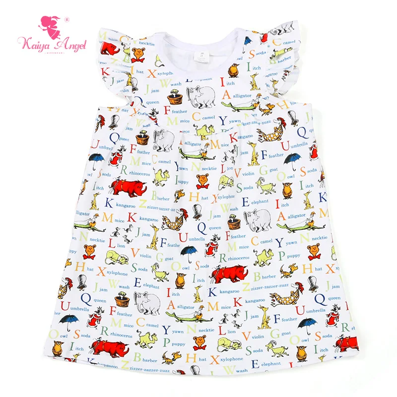 

Kaiya Angel Cute Toddler Girl Clothes Letter Back To School Girl Clothing Party Dresses Children Clothes Wholesale 5pc/lot