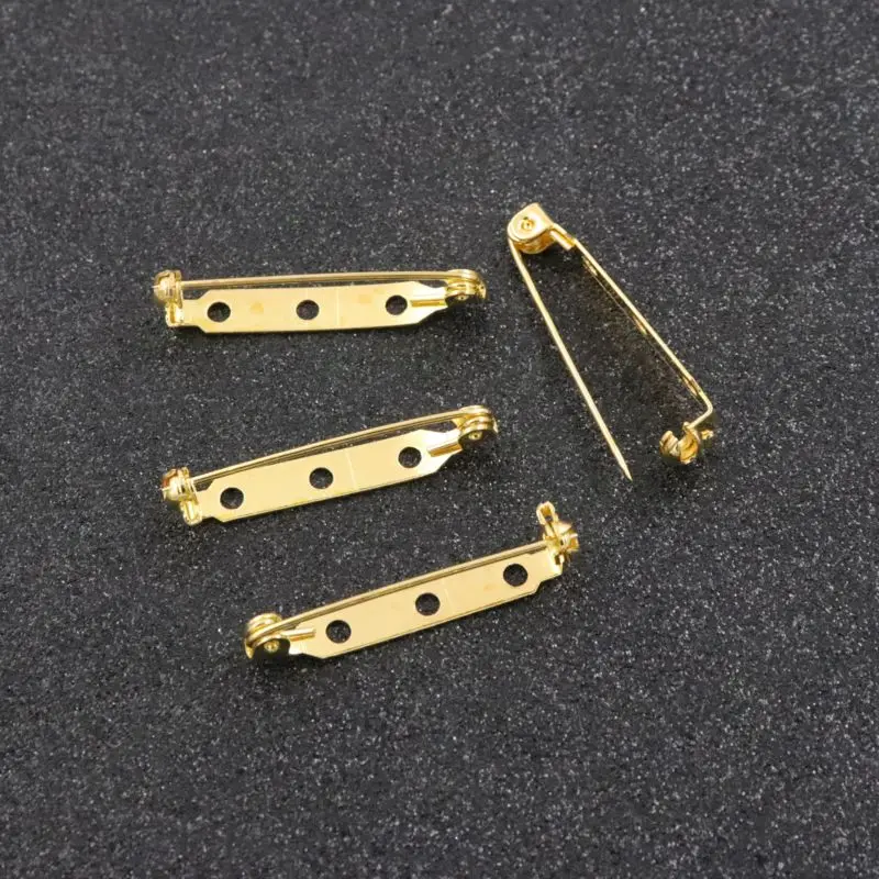 

20 25 30mm Hole Safe Luck Gold Color Brooch Base Pin For Jewelry Making Diy Handmade Brooch Finding Accessories Wholesale Supply