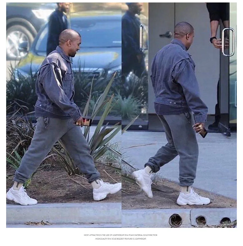 Винтажные кроссовки для папы kanye Модные западные сетчатые легкие дышащие мужские повседневные туфли мужские кроссовки zapatos hombre