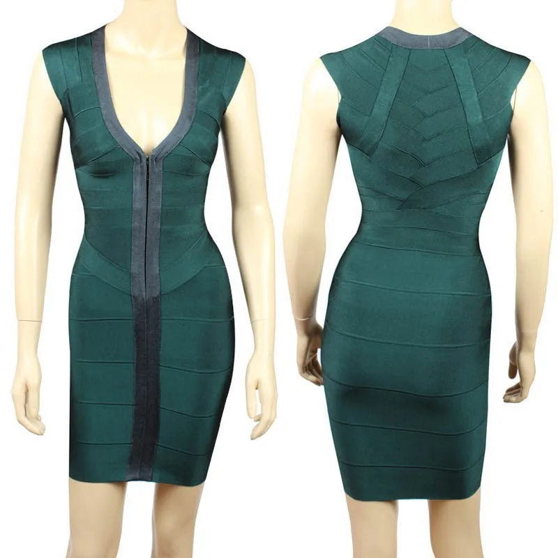HL Deep Green без рукавов Бандажное Платье женское коктейльное платье | Женская одежда