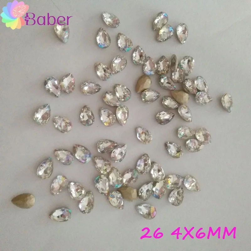 5pcs Super Glitter Crystal Nail Gems Oval Raindrop Diamond Shinny Stone Nail Art Rhinestone Jewelry Phone Manicure Tools - Цвет: 4X6 drop