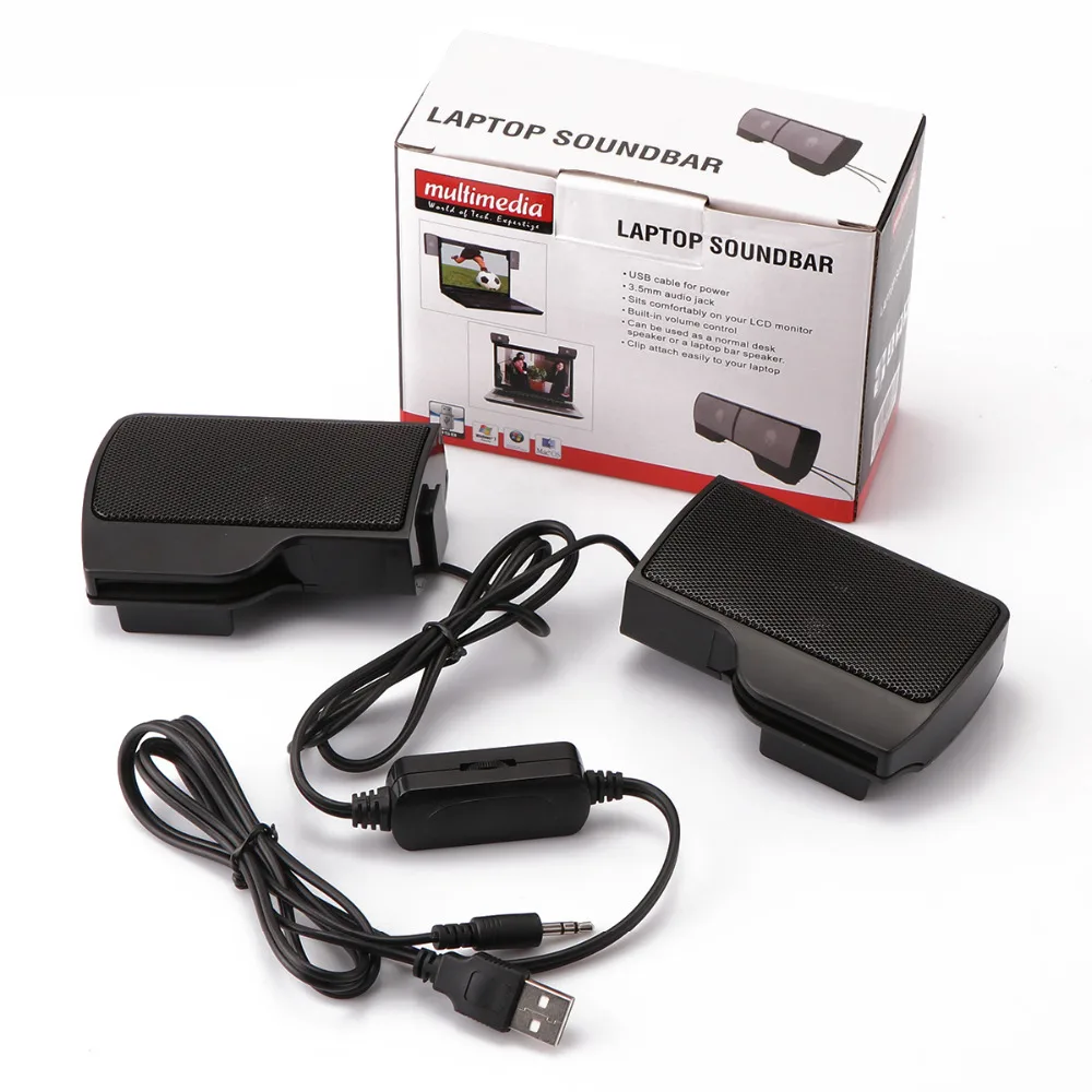 FORNORM A Pair Mini 2 0 портативный USB динамик 3 5 мм разъем клип на стерео для ноутбука