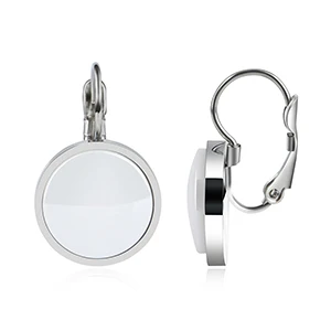 White Earrings Новые Классические Для женщин серьги круг Форма белый здоровый Керамика серьги с новыми застежка Нержавеющая сталь Для женщин свадебный подарок - Окраска металла: White Earrings