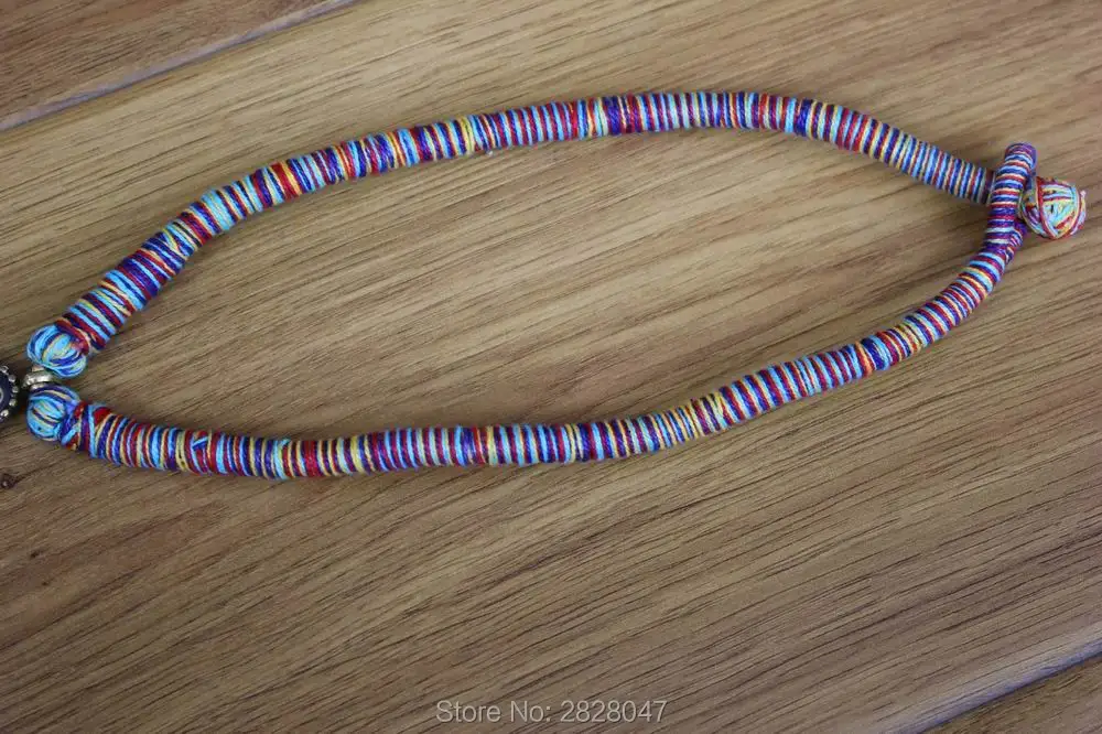 Женское ожерелье ручной работы с узелком NK002 большой рыбкой в тибетском