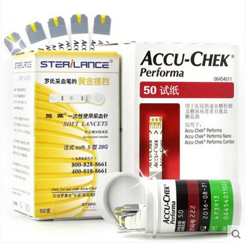 Горячие Продажи Accu-Chek Performa Глюкометр Тест-Полоски 50 шт. Бесплатных Ланцеты 50 шт. Для Здравоохранения диабет монитор для здоровья полоски для глюкометра диабетическая тест-полоски полоски глюкометр