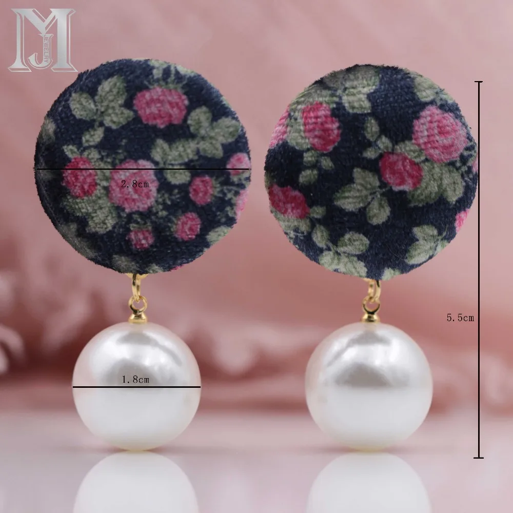 

JiaMu Fashion Popular stud long Sea shell Pearl cloth tassel earrings for honourable women party hand wedding jewelery delicate