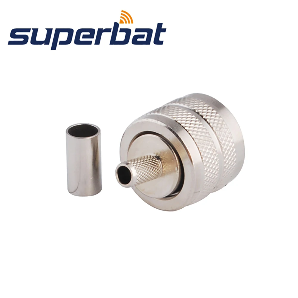Superbat 10pcs UHF Crimp Male RF Coaxial Connector for RG58 RG400 RG142 LMR195 Cable