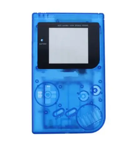 1 комплект 14 цветов на выбор для Gameboy Game Boy OEM консольный чехол Корпус с экраном и проводящей D-pad полные части - Цвет: J transparent  BLUE
