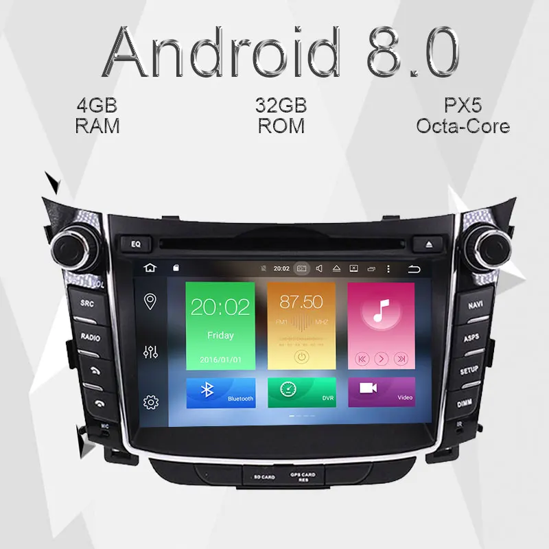 Android 9,0 4+ 64 ГБ Автомобильный dvd-плеер для hyundai I30 Elantra GT 2012 2013 автомобильный Радио gps Навигация стерео Мультимедиа