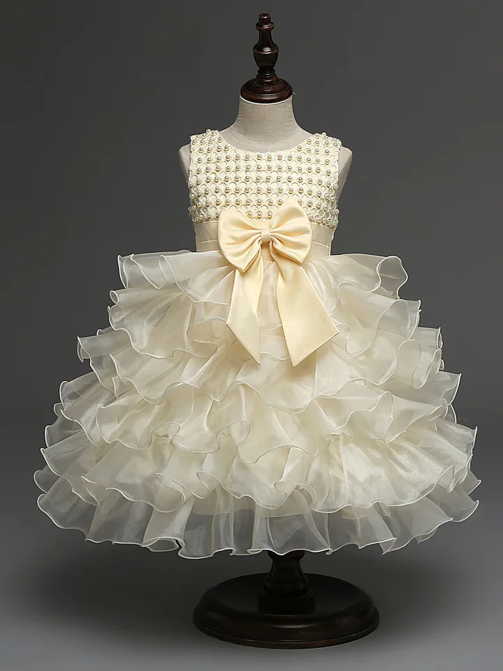 2017 платье с цветочным рисунком для маленьких девочек милое пачкой одежда крестин