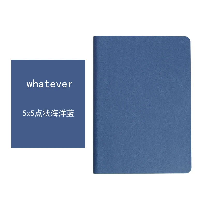 deep blue A5 Dotted Bullet Journal Kawaii Pink Leather Diary Blank Pages Sketchbook Notebook for School Office Notepad Customize Logo D40 - Цвет: deep blue