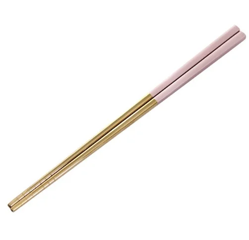 pink gold Роскошные европейские 304 из нержавеющей стали квадратные палочки для еды 23 см титан золото роза суши красочные китайские палочки для еды 1 пара кухня - Цвет: pink gold