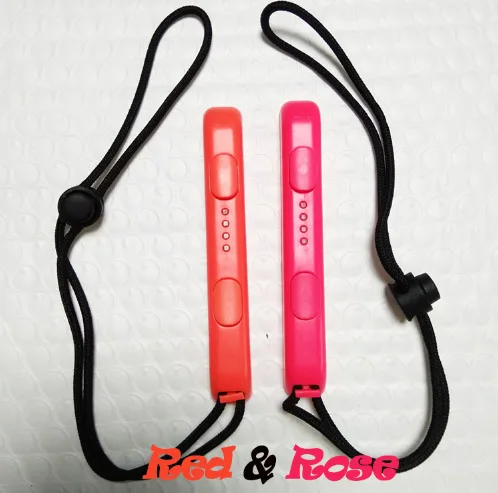 Red-Rose 1 пара переключателей Joy-Con, ремешок на запястье, ремешок на запястье, 20 разных цветов - Цвет: Red-Rose