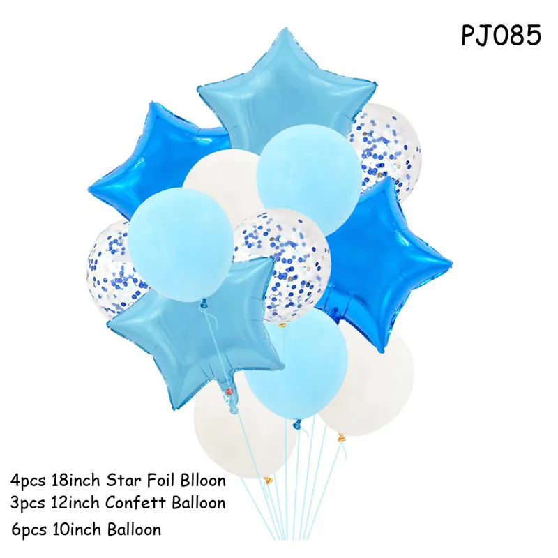 Синие шары для маленьких мальчиков конфетти золотые из латекса украшения дня