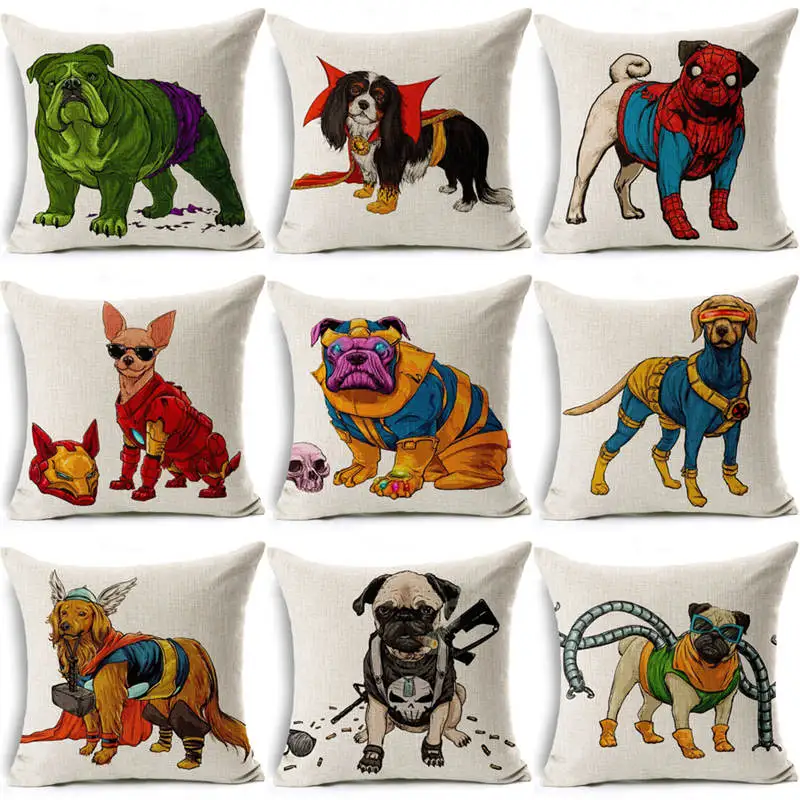 Скандинавский такса Мягкая обложка Супермен Подушка с изображением собак чехол