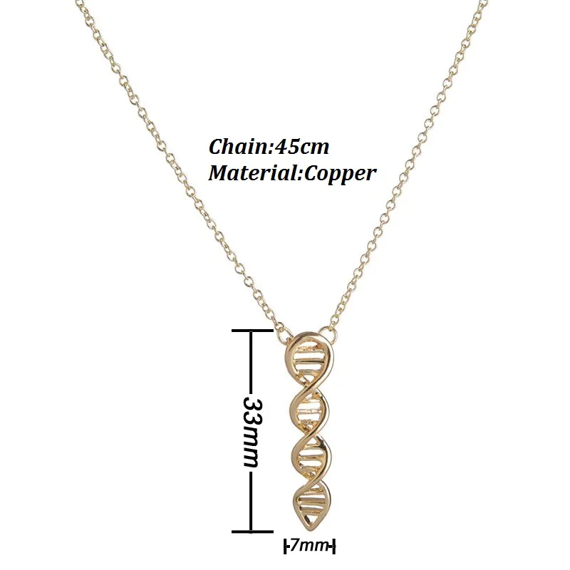 Панк витая молекула DNA кулон ожерелье для женщин классика наука ювелирные