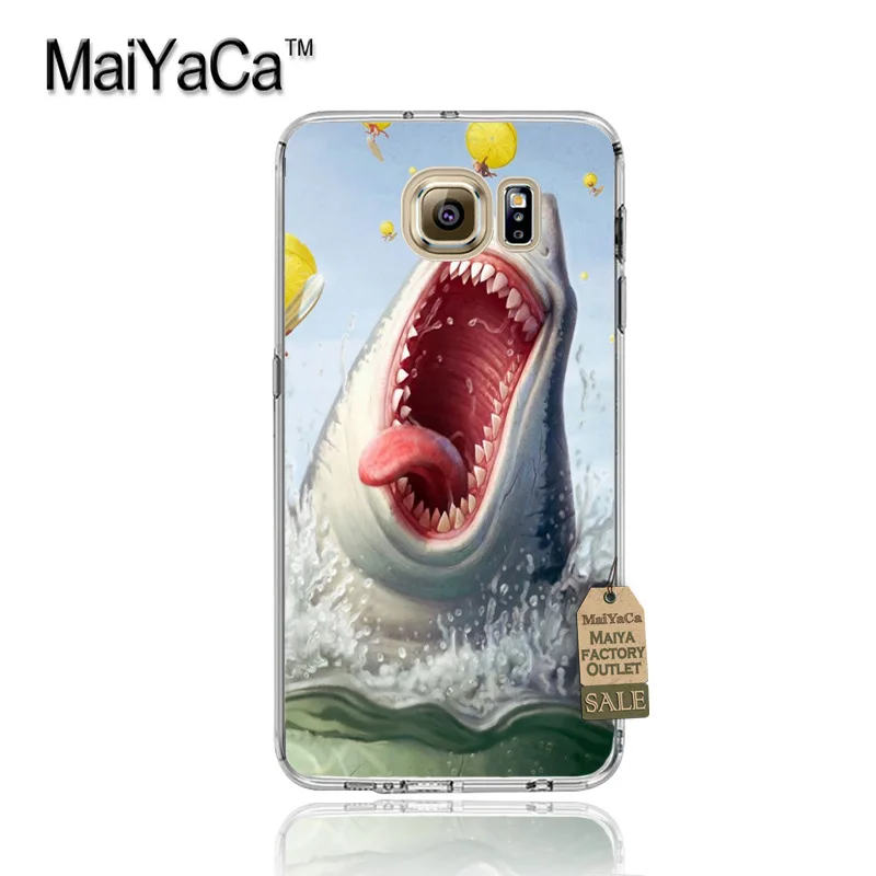 Мягкий прозрачный чехол MaiYaCa panda space shark moon из ТПУ для samsung galaxy s7 edge s6 plus s5 s4 s8 |